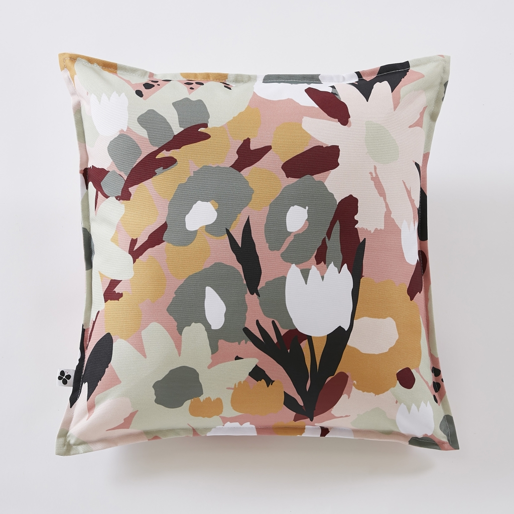 Housse de coussin 45 x 45 cm polyester imprimé + enduction léane Multicolore