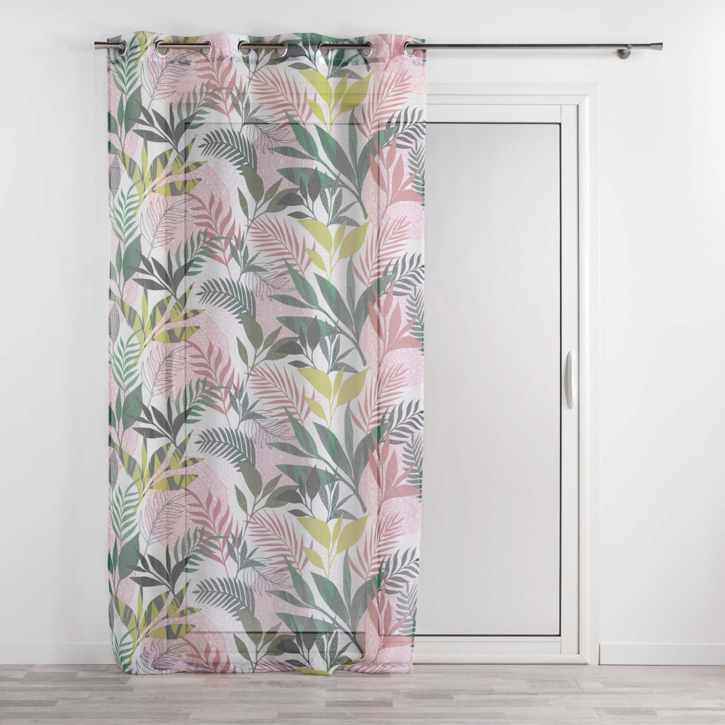 Voilage a oeillets 140 x 240 cm voile sablé imprimé Assana Rose