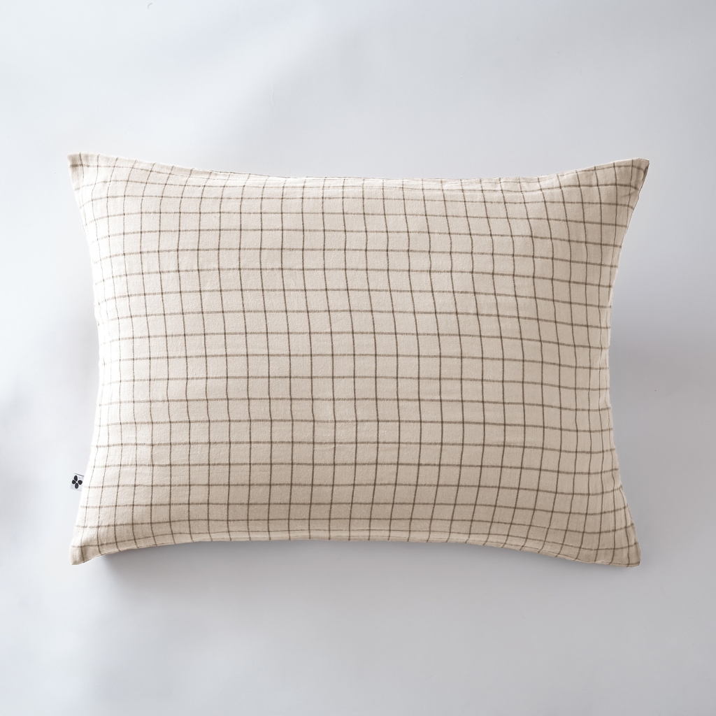 Taie d'oreiller gaze de coton 50 x 70 cm gaïa mix pampa Naturel