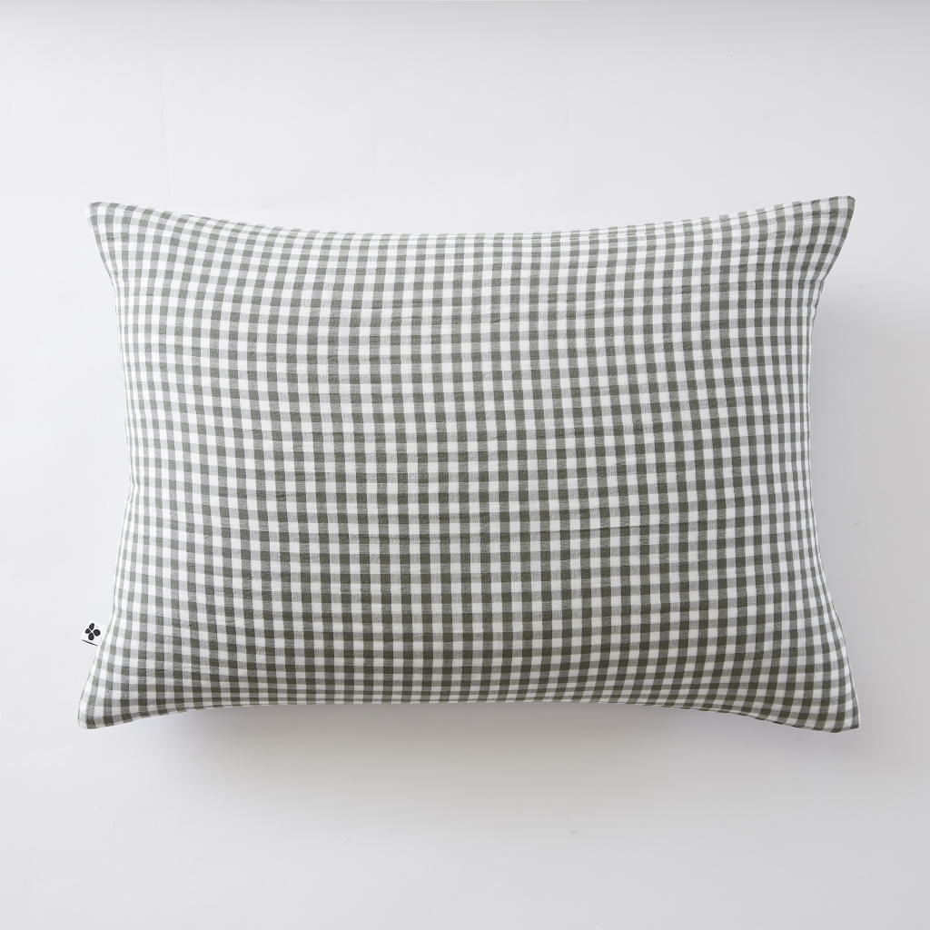 Taie d'oreiller 50 x 70 cm Gaze de coton tissée teinte VICKIE Romarin