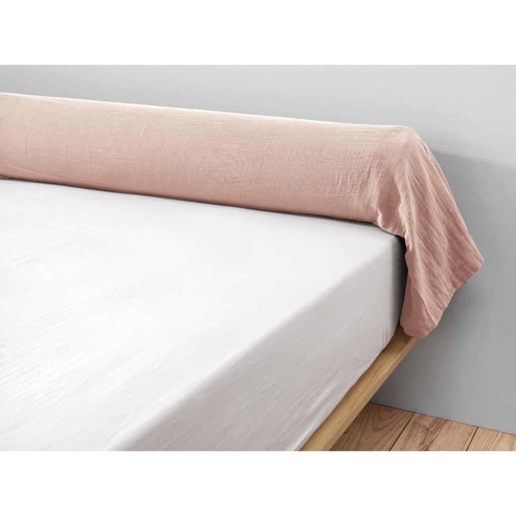 Taie de traversin gaze de coton Bio 85 x 185 cm Rose