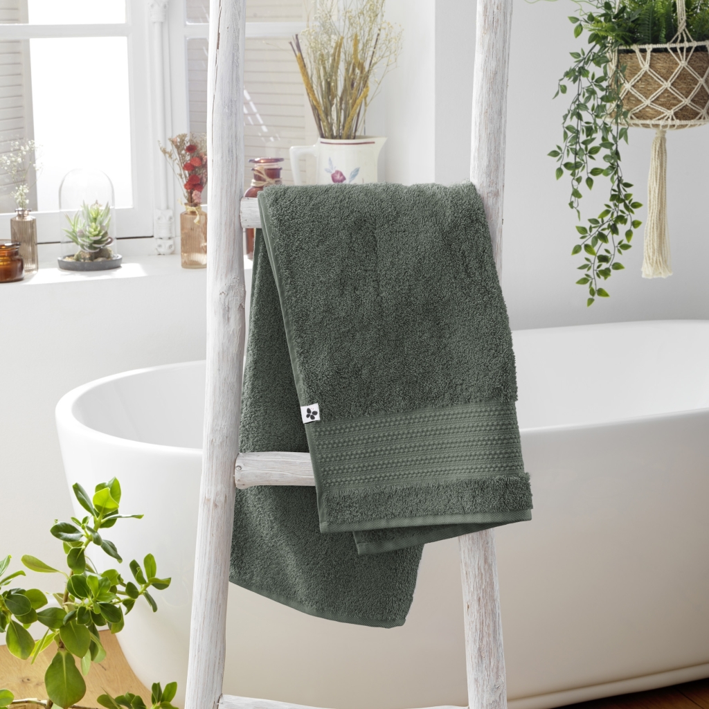 Serviette de toilette 50 x 90 cm – Coton Épais 600 g/m² – Garance Romarin