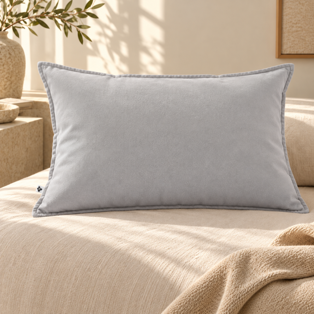 Taie d’oreiller CANDICE 50 x 70 cm - Flanelle chaude 100% coton - Brume