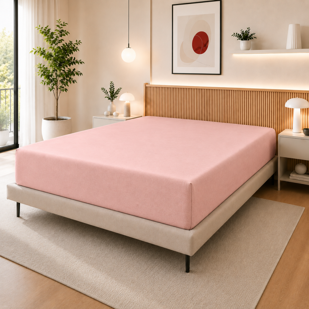 Drap Housse 140 x 190 cm Dragée – 100% Coton 57 Fils/cm² – Bonnet 30 cm