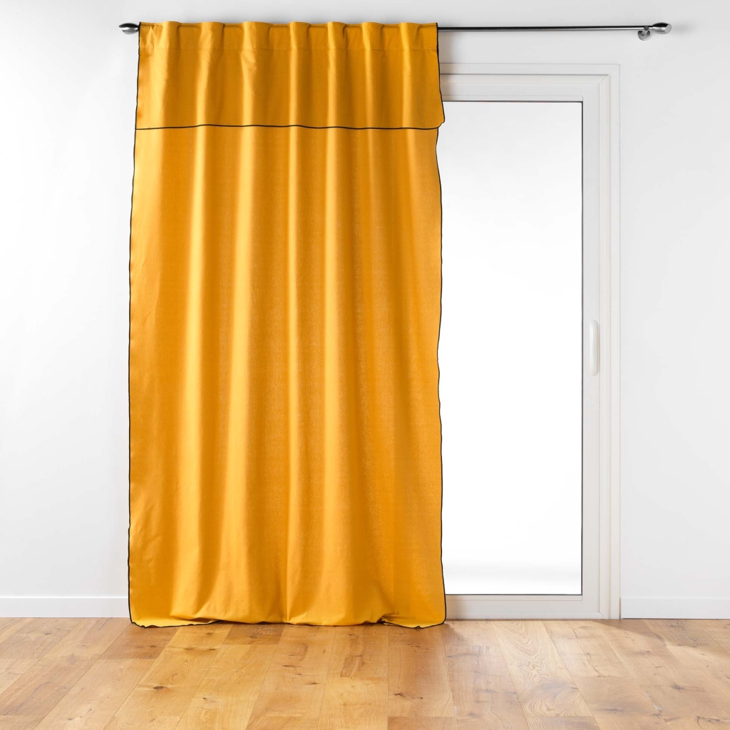 Rideau à passants cache-volants en coton – 140 x 240 cm – Mistraline Jaune