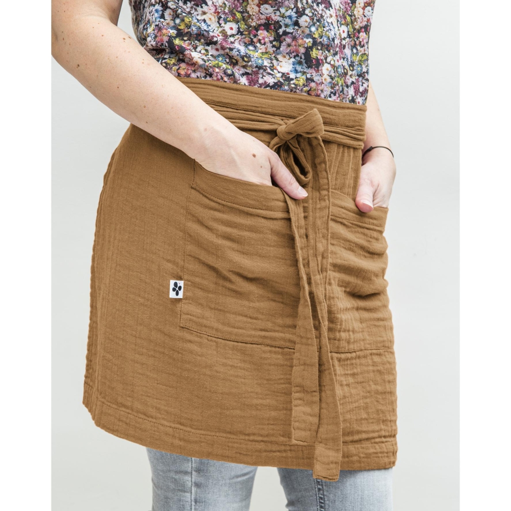 Tablier Serveur 45 x 80 cm – Gaze de Coton Unie GAÏA Camel