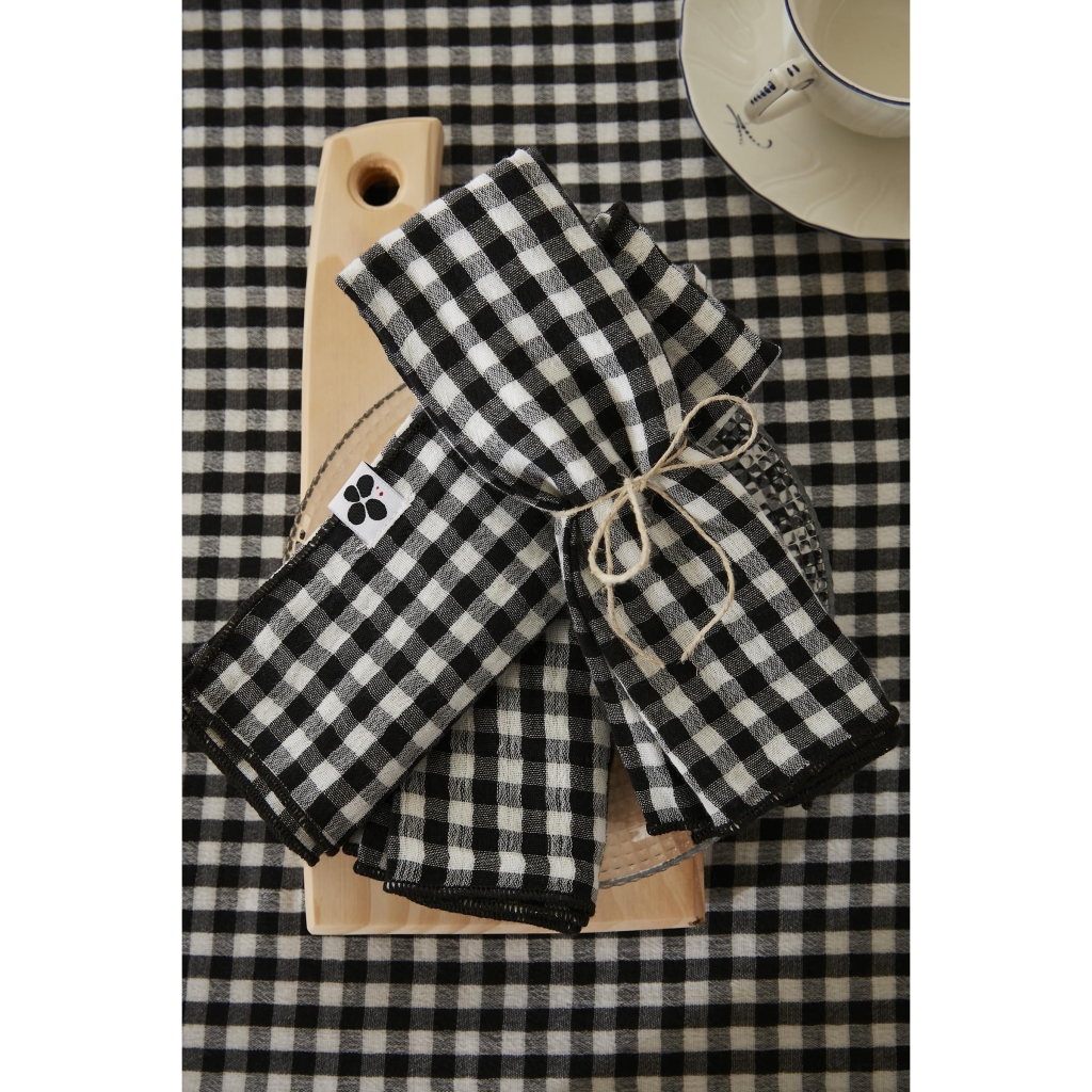 lot de 3 serviettes 40 x 40 cm gaze de coton tissée teinte vickie truffe