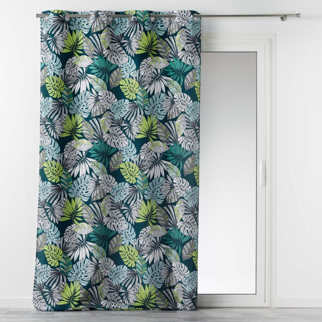 Rideau tamisant 140 x 260 cm polyester imprime cap nature Vert