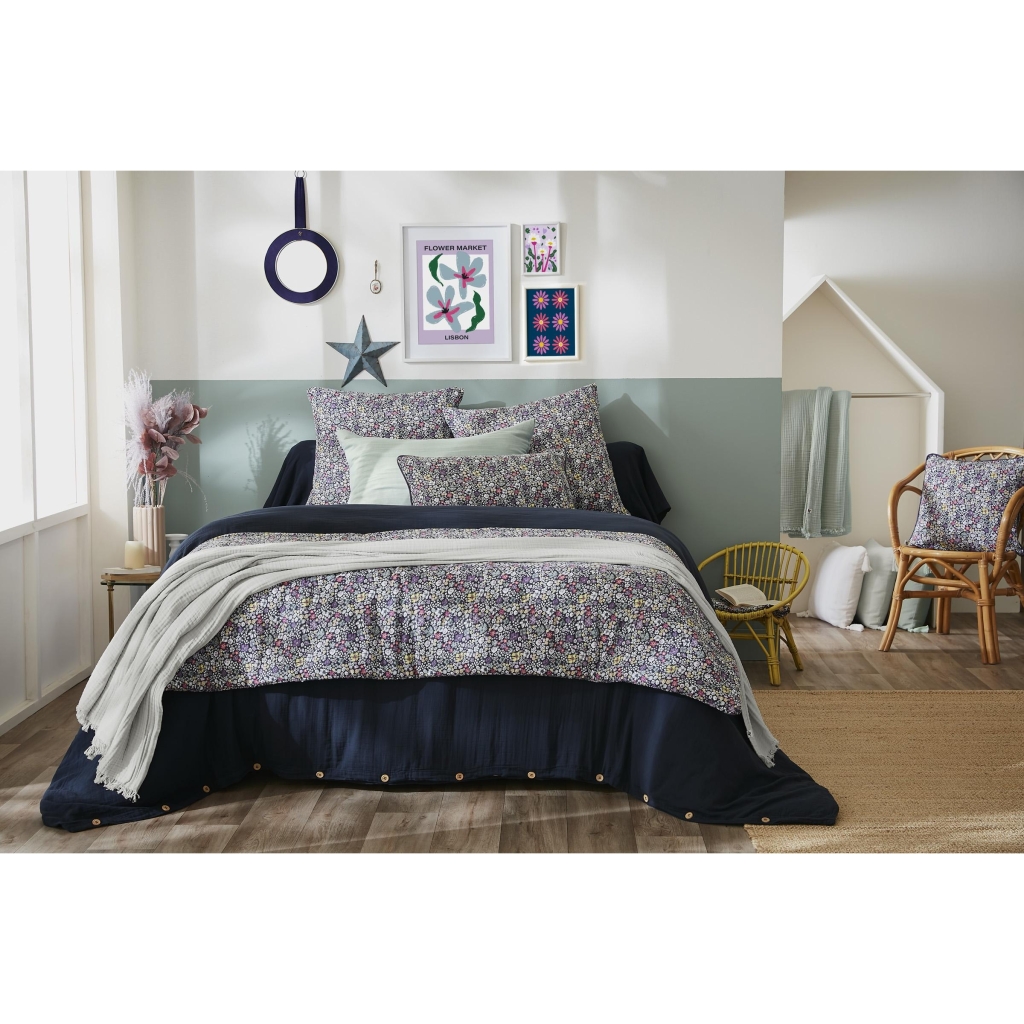 Bout de Lit 90 x 200 cm – Gaze de Coton Imprimée Malia