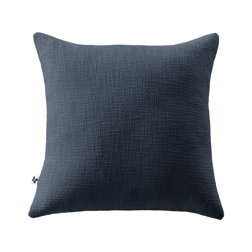 Coussin Déhoussable 45 x 45 cm – 100 % Coton Texturé – Sixtine Bleu Minuit