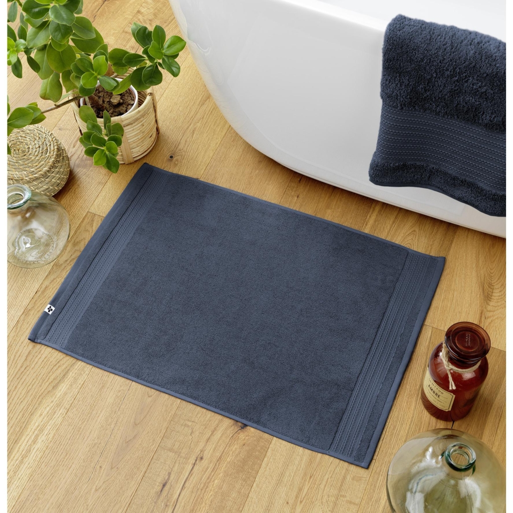 Tapis de bain 50 x 70 cm – Coton Épais 600 g/m² – Garance Minuit