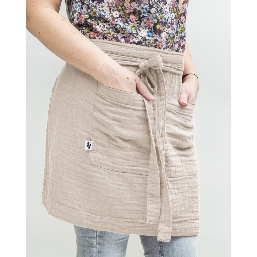 Tablier Serveur 45 x 80 cm – Gaze de Coton Unie GAÏA Pampa