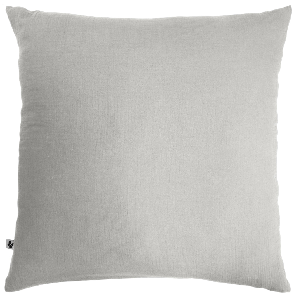 Taie d'oreiller en double gaze de coton – 60 x 60 cm – Coloris Perle