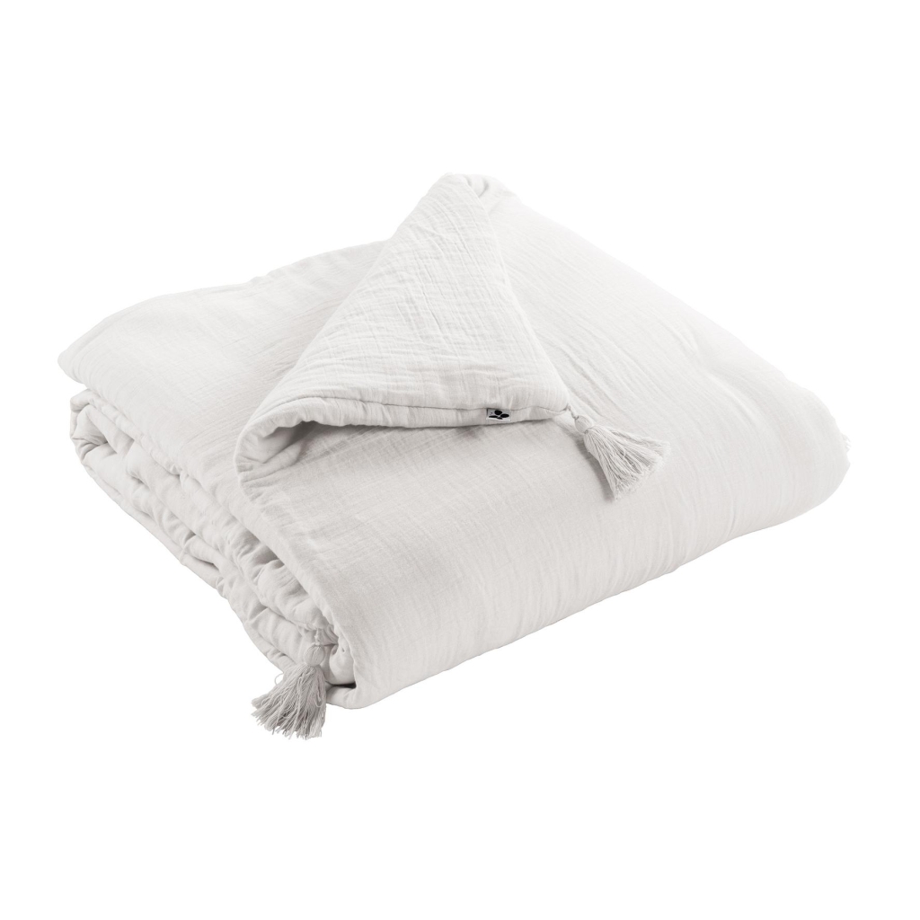 Édredon 150 x 150 cm – Double Gaze de Coton – Blanc