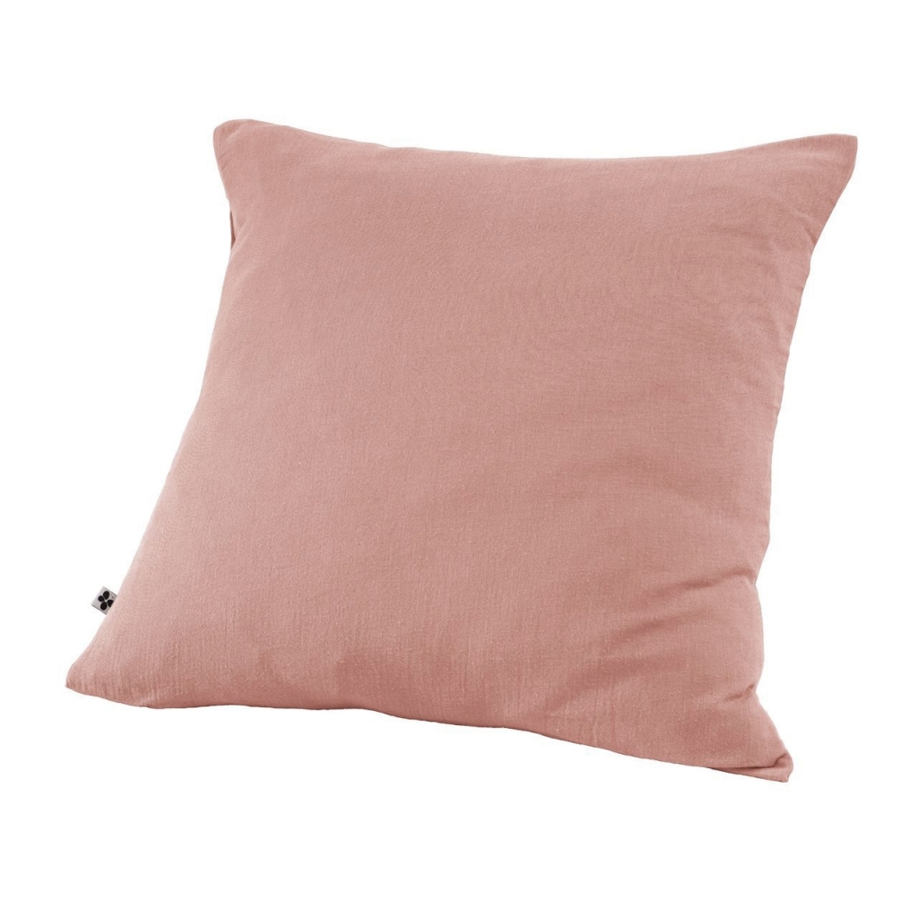 Taie d'oreiller en double gaze de coton – 60 x 60 cm – Gaïa Rose pêche