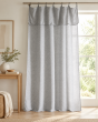 Rideau ajustable + 8 anneaux pince 140 x 270 cm Polyester fils teints effet chambray DUA Galet