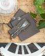 Nappe rectangle 150 x 250 cm + 6 serviettes de table – Double gaze de coton GAÏA Granit