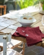 Nappe rectangle 150 x 350 cm + 6 serviettes de table – Double gaze de coton GAÏA Bordeaux