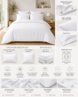Parure de Lit Complète 240 x 220 cm Blanc - 100% Coton 57 Fils - Drap-Housse 140x190 + 4 Taies