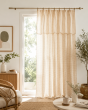 Rideau Ajustable 140 x 300 cm Double Gaze de Coton Vichy VICKIE – Pampa