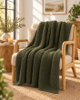 Plaid 125 x 150 cm Polyester tricot uni OLYMPIA Kaki