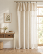 Rideau ajustable + 8 anneaux pince 140 x 270 cm Polyester fils teints effet chambray DUA Sable