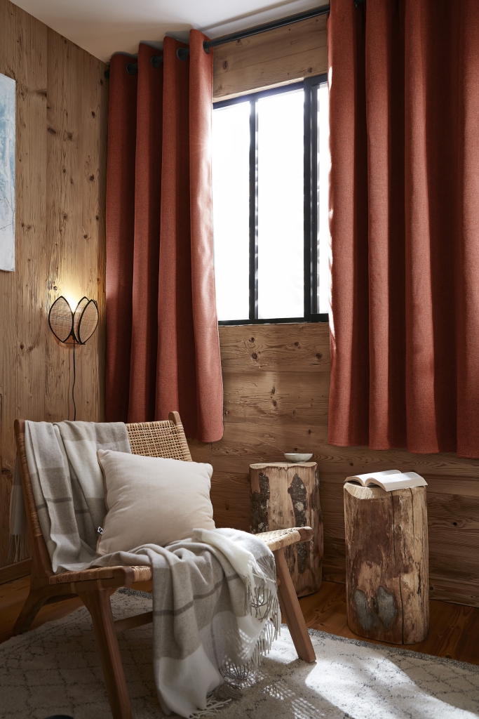 Lot de 2 Rideaux Ultra Occultants Doublés Polaire – Bjorn Terracotta – 140 x 180 cm