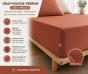 Drap-Housse 140 x 190 cm Percale de Coton 120 Fils Unie PERRINE – Tomette