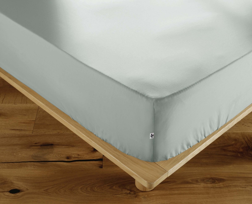 Drap-Housse 140 x 190 cm Percale de Coton 120 Fils Unie PERRINE – Céladon