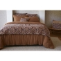 Bout de lit 90 x 200 cm double gaze de coton imprimée capucine Camel