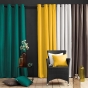 Lot de 2 rideaux a oeillets 140 x 240 cm 100% coton uni Panama Emeraude