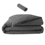Pack parure 260 x 240 cm en percale 78 Fils + DH 160x200 cm Acier