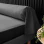 Taie de traversin 85 x 185 cm percale uni 78 fils percaline  +p. bourdon Acier