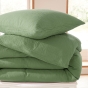 Housse de couette 240 x 220 cm en gaze de coton naturelle + 2 taies Vert olive