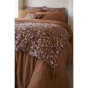 Bout de lit 90 x 200 cm double gaze de coton imprimée capucine Camel