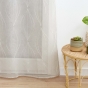 Voilage grande hauteur a oeillets 140 x 280 cm voile sablé brodé Galactee Taupe