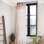 Rideau ajustable + 8 anneaux pince gaze de coton 140 x 300 cm guimauve Rose