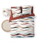 Housse de couette 240 x 220 cm polycoton  52 fils + 2 taies Vagueline rouge