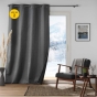 Lot de 2 Rideaux  à oeillets coupe froid 140 x 260 cm jacquard Polarine Anthracite