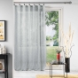 Lot de 2 Voilages à anneaux 140 x 240 cm voile tissé Linka Gris clair