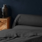 Taie de traversin 85 x 185 cm uni 57 fils lina  +point bourdon Noir