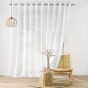 Lot de 2 voilages baie vitrée 400 x 240 cm - Effet lin tissé Haltona Blanc