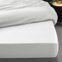 Drap housse 2 personnes 140 x 190 cm bonnet 30 cm percale de coton 78 fils Blanc