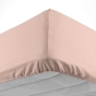 Drap housse 2 personnes 180 x 200 cm uni 57 fils lina Rose