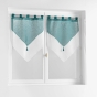 Paire pompon passants 2 x 60 x 160 cm voile double sable duetto Petrole/blanc