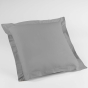 Taie d'oreiller volant plat 63 x 63 cm uni 57 fils lina  +point bourdon Galet