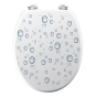 Abattant wc charnieres metal 37.5 x 46 cm mdf imprime Bubble
