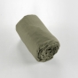 Drap housse flanelle chaude 160 x 200 cm Bonnet 30 cm Candice Kaki