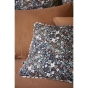 Coussin déhoussable avec croquet 40 x 40 cm gaze de coton imprimée capucine minuit Bleu foncé