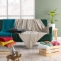 Plaid 125 x 150 cm flanelle relief unie nelia Camel